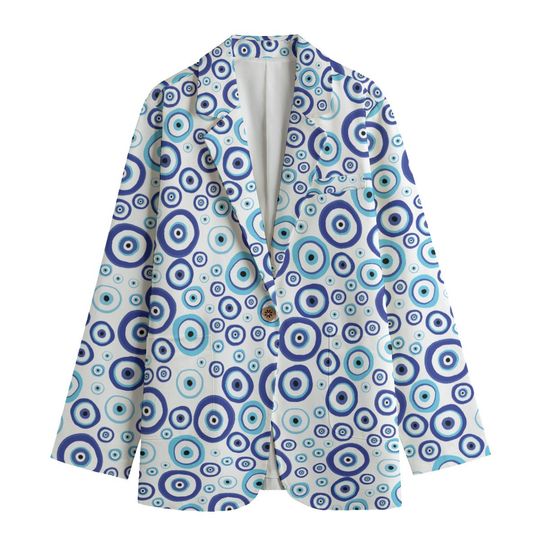 Women's Leisure Blazer, Evil eyes Blazer, Ancient protection Blazer, eyes Blazer, protection Blazer, casual blazer, gift