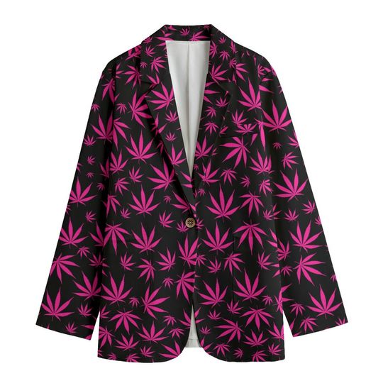 Women's Leisure Blazer, marijuana Blazer, cannabis Blazer, weed Blazer, leaves Blazer, marijuana, cannabis, weed, rasta, Jamaica
