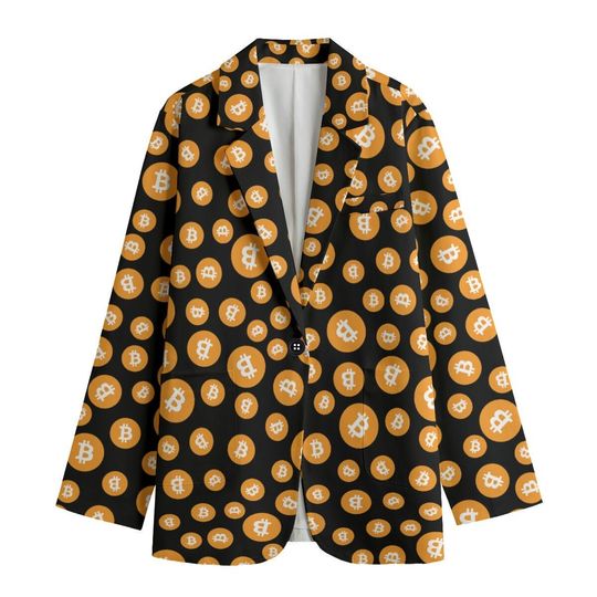 Women's Leisure Blazer, Money, Bitcoins, Crypto, Cryptocurrencies, Crypto blazer, Crypto Gift, Cryptocurrency Lover, blockchain, gift
