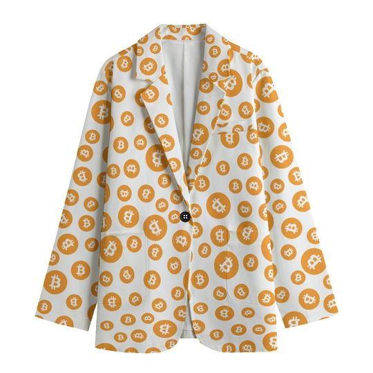 Women's Leisure Blazer, Money, Bitcoins, Crypto, Cryptocurrencies, Crypto blazer, Crypto Gift, Cryptocurrency Lover, blockchain, gift