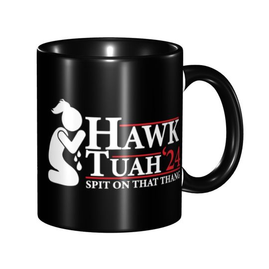2024 Hawk Tuah Spit On That Thang Merch Coffee Mug Novelty Tea Cups Gifts