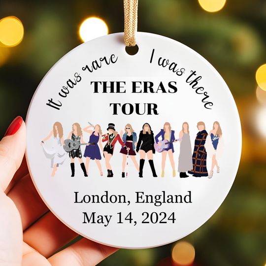 Tay Fan Ornament, Tay Tay Ornament,  Electro Pop Ornament, Eras Tour Christmas Ornament, It Was Rare I Was There, Indiana Pop Ornament