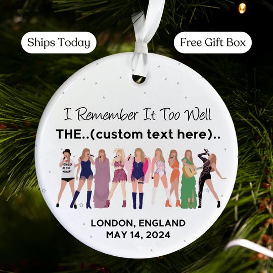 Personalized the Eras Concert Ceramic Ornament | Free Gift Box | Perfect Holiday Gift