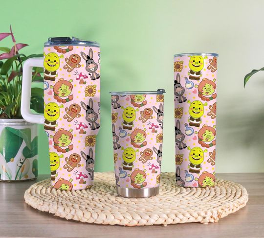 Shrek And Donkey Couple Lovely Characters Tumbler Shrek Funny Trending Shrek Face Meme Gingerbread Tumbler Cute Christmas Tumbler Gifts