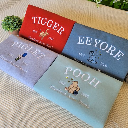 Classic Winnie The Pooh Collection | Bella + Canvas Crewneck Unisex Sweater | Pooh, Eeyore, Piglet & Tigger