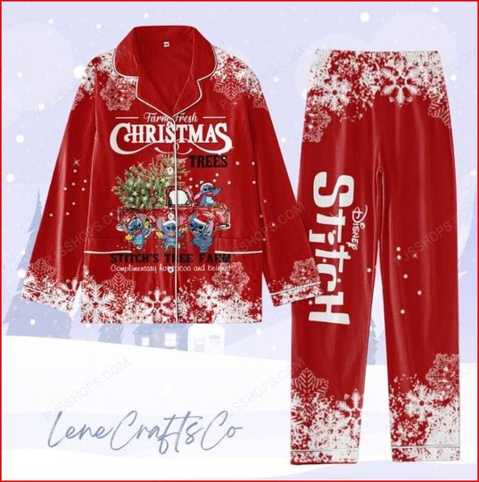 Disney Stitch Christmas Pajama Set, Lilo and Stitch Pajamas Set, Magic Kingdom Family Pajamas, Disney Movie Holiday Pjs, Christmas Gift