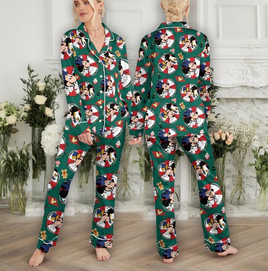 Very Merry Time Cruise Pajama Set Family, Disney Cruise Family Christmas Pajama Set Women, Mickey and Friends Cruise Pajama Set