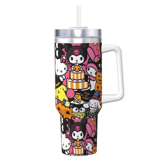 Sanrio Hello Kitty Kuromi My Melody Halloween Tumblers 40 oz With Handle | Christmas Gift