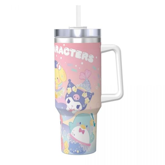 Hello Kitty Cinnamoroll Kuromi Tumblers 40 oz With Handle | Christmas Gift