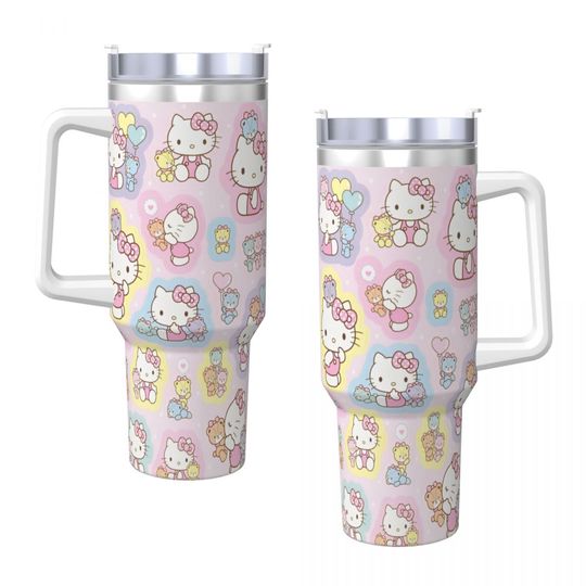 Hello Kitty Cat  Tumblers 40 oz With Handle | Christmas Gift