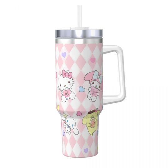 Hello Kitty Cinnamoroll My Melody Kuromi Thermal  Tumblers 40 oz With Handle | Christmas Gift