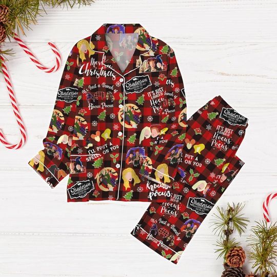 Hocus Pocus Christmas Pajamas, Sandeson Sisters Holiday Pajamas, I'll Put A Spell On You Shirt, Witches Xmas Pajamas, Gift For Mom