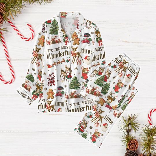 Christmas Bambi Pajamas Set, Gingerbread Man Holiday Pajamas, The Most Wonderful Time Shirt, Christmas Tree Shirt, Disney Family Shirt