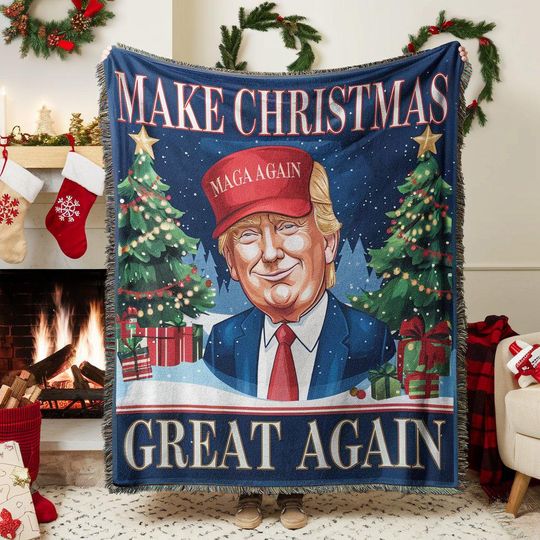 Trump Woven Blanket, Trump Vance 2024 Fleece Blanket, Trump Vance Blanket, Trump 2024 Blanket, Trump Blanket, Make Christmas Great Again