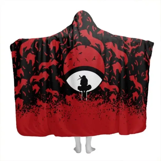 Uchiha Symbol Itachi Shippuden Hooded Blanket