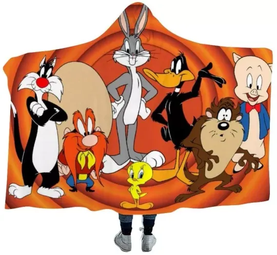 Bugs Bunny Daffy Duck Porky Pig TweetyBird Hooded Blankets