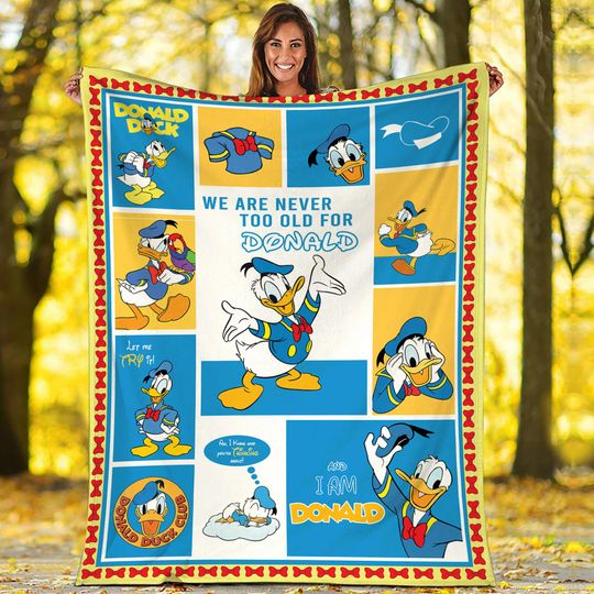 Disneyland Donald Duck Throw Blanket, Donald Duck Daisy Duck Blanket, Throw Blankets For Bed Couch Sofa, Birthday Boy Girl, Christmas Gifts