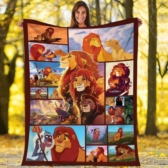 Lion King Throw Blanket, Lion King Simba Mufasa Nala Timon Rafiki Pumbaa Throw Blanket, Disneyland Magic Kingdom Throw Blankets Couch Sofa