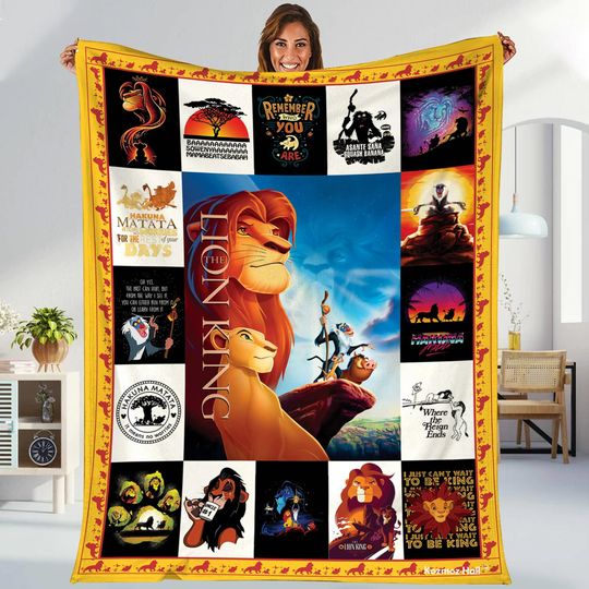 Lion King Throw Blanket, Simba Mufasa Nala Timon Pumbaa Blanket, Animal Kingdom Throw Blanket For Bed Couch Sofa, Christmas Gifts