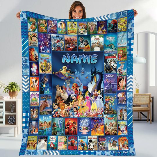 Personalized Disneyland Movies Blanket, Mickey And Friends Throw Blanket, Magic Kingdom, Disneyland Throw Blanket for Bed Couch Sofa