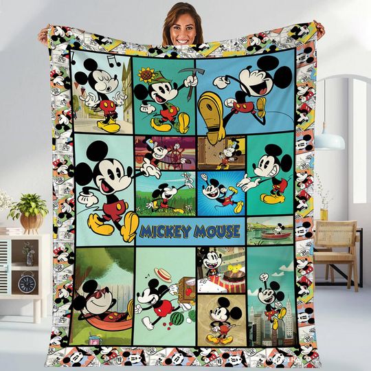 Disneyland Mickey Mouse Blanket, Disneyland Classic Mickey Blanket, Magic Kingdom Blanket, Custom Mickey Mouse Blanket, Magic Kingdom
