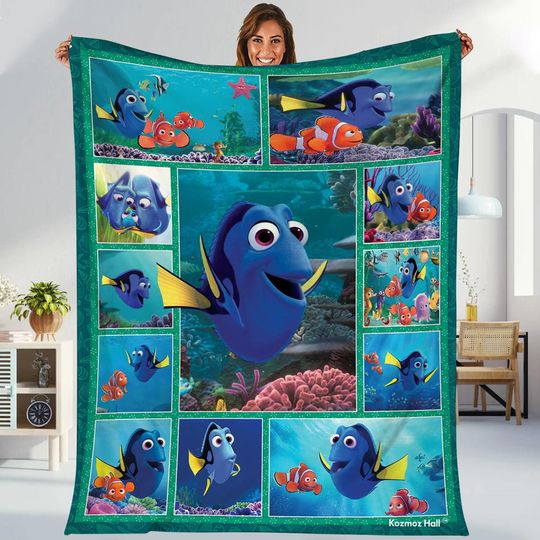 Finding Dory Throw Blanket, Finding Dory Lovers Blanket, Finding Dory Lovers Movie Cartoon Blanket, Nemo Dory Blanket, Disneyland Blanket