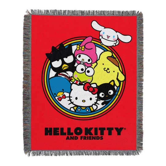 Northwest Hello Kitty And Friends Woven Blanket