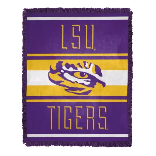 Northwest NCAA Louisiana State Tigers Nose Tackle Woven Blanket