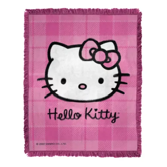 Northwest X Hello Kitty Plaid Perfect Woven Blanket