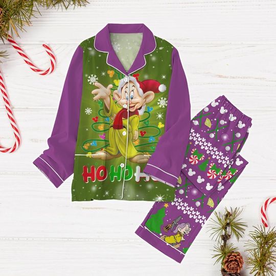 Dopey The Dwarf Christmas Pajamas, Snow White And The Seven Dwarfs Pajamas, Disney Movie Holiday Shirt, Magic Kingdom Shirt