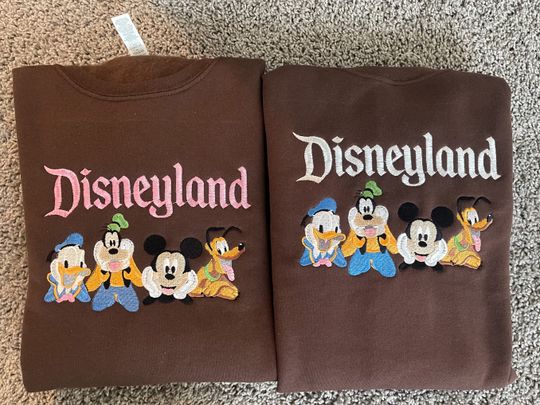 Disneyland Vintage Inspired sweatshirt, mickey and friends sweatshirt, Disney outfit, mickey, Disney vintage sweatshirt, brown mickey ears
