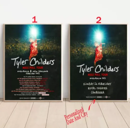 Custom Tyler Childers The Mule Pull Tour Australia and New Zealand 2025 Poster