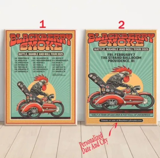 Custom Blackberry Smoke Rattle, Rumble And Roll Tour 2025 Poster