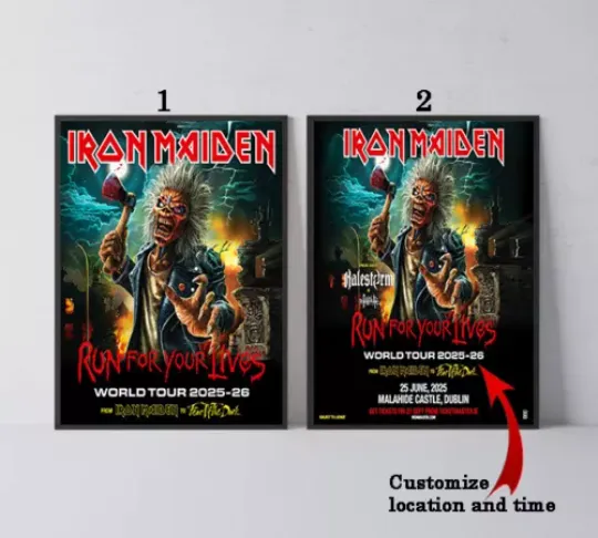Custom - Iron Maiden Run For Your Lives World Tour 2025-26 Poster