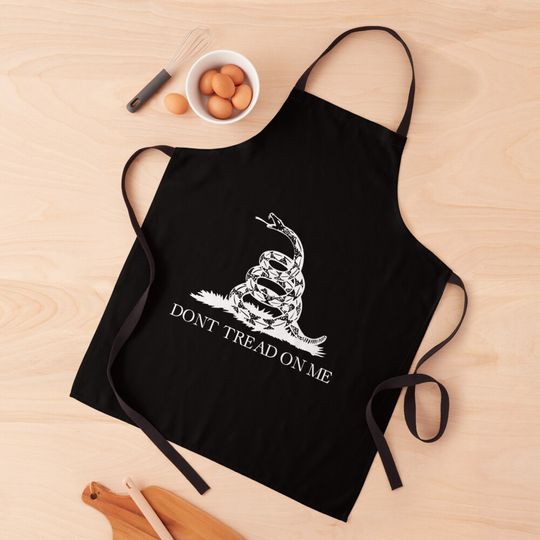 Gadsden flag Don't tread on me Libertarian 2nd amendment 2A black flag HD HIGH QUALITY ONLINE STORE Apron