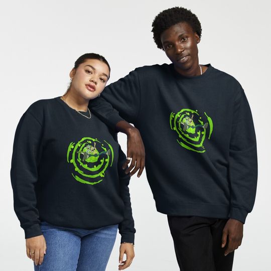 Rick and Rickandmorty™ dropping into green vat of acid Pullover Sweatshirt