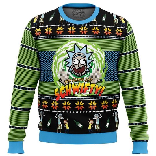 Rick and Rickandmorty Ugly Christmas Sweater, Funny Holiday Sweater, Sci-Fi Xmas Sweater, r sanche Holiday Party Gift, Rickandmorty Winter Sweater