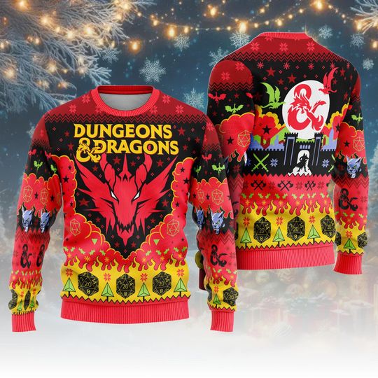 Dungeons And Dragons Christmas Sweatshirt, Dungeons And Dragons Shirt, DND Ugly Sweater Shirt, Dungeons And Dragons Holiday Xmas Sweater