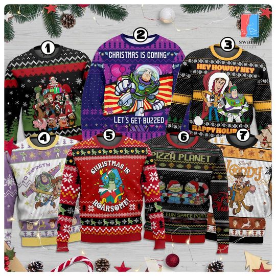Toy Story Christmas Sweater Toy Story Woody Ugly Christmas Sweater Buzz Lightyear Christmas Shirt, Disneyland Family Matching Shirt