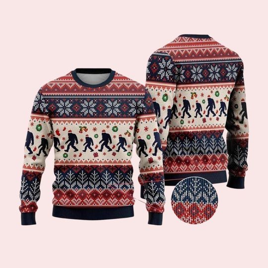 Bigfoot Ugly Christmas Sweater, Bigfoot Merry Xmas Sweater, Monster Sasquatch Christmas Shirt, Camping Shirt, Best Gift For Christmas