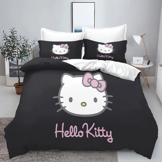 Hello Kitty Cartoon Sanrio Full Pink Children's Bedding Set ​