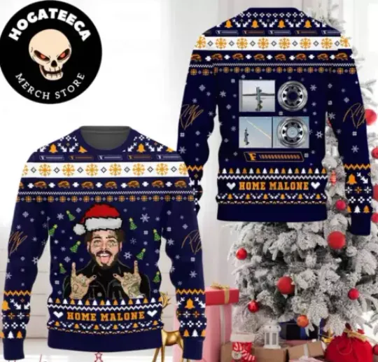 Bg Post Malone F-1 Trillion 2024 Xmas For Family And Friends Ugly Sweater
