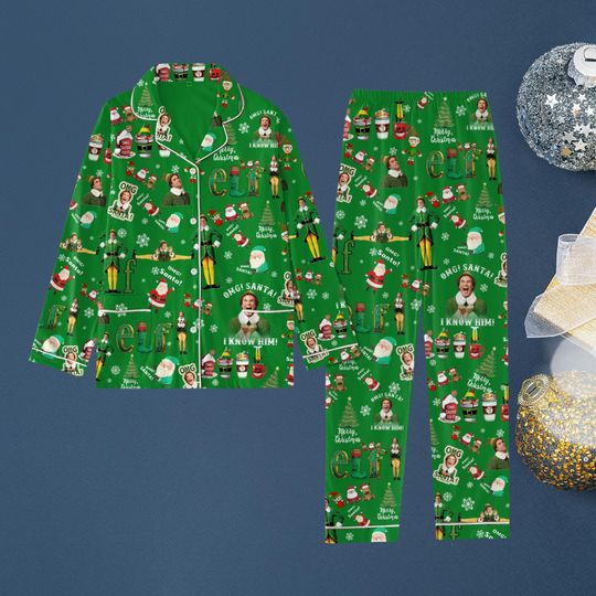 Elf Christmas Pajamas Set, Elf Movie Women Pajamas, Christmas Family Matching Pajamas, Xmas Comedy Holiday Pajamas, Girls Christmas Pjs