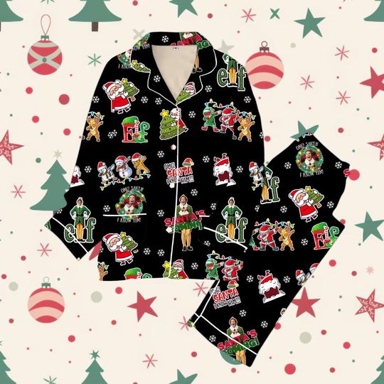 Black ELF Family Group Christmas Pajama, Elf Buddy Pajama, Elf Movie Pajama, Elf Christmas Pajamas, Christmas Pajama