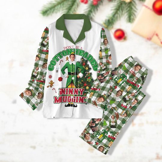 Buddy The Elf Christmas Pajamas, Buddy Elf Xmas Pajamas, Disneyland Family Christmas Pjs, Xmas 90s Movie Pajamas, Holiday Gift Ideas