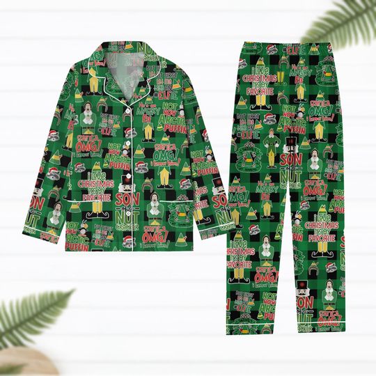 Christmas Elf Pajamas Set, Elf Kid Women Pajamas, Elf Xmas Movie Gift, Son Of Nutcracker Pajamas Family, Matching Christmas Pajamas