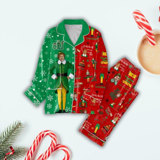 Elf Christmas Pajamas Set, Funny Buddy The Elf Holiday Pajamas, Byddy Xmas Pajamas, Family Matching Pajamas, Omg Santa I Know Him Pjs