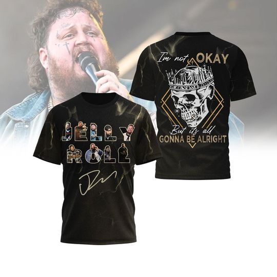 Jelly Roll Christmas 3D Shirt, The Beautifully Broken Tour T-Shirt,  Jelly Roll I Am Not Okay Unisex Tee, Country Music Shirt For Men