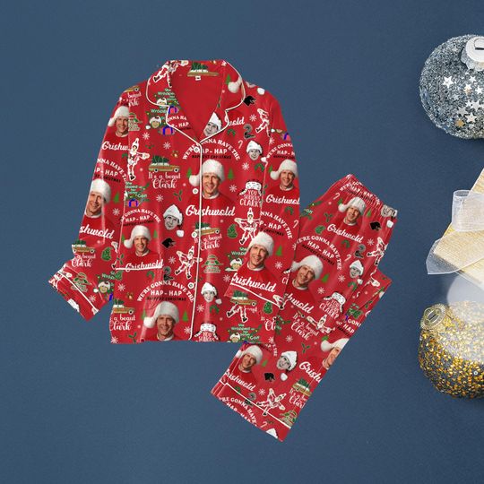 Griswold Christmas Pajamas Set, National Lampoons Vacation Set Of Pajamas, Funny Clark Griswold Holiday Pajamas, Matching Pajamas Set