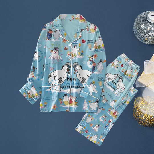 Frosty The Snowman Pajamas Set, Snowman Show Christmas Pajamas, Funny Christmas Matching Pajamas Set, Disney Pajama Set Women